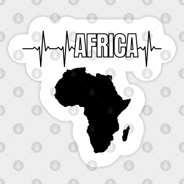 Africa Heartbeat, Continent of Africa Sticker by UrbanLifeApparel